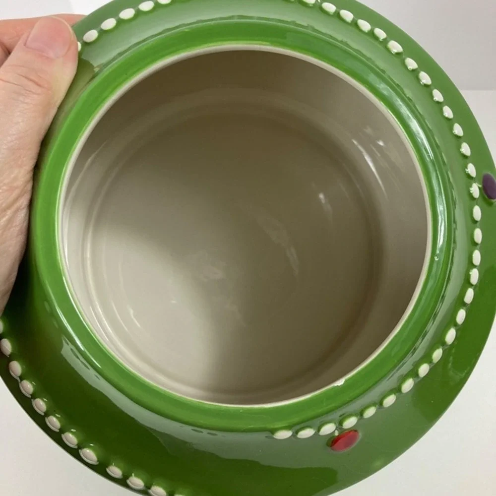 Vintage‎ Pier One Imports Ironstone Handpainted Christmas Tree Cookie Jar Retro